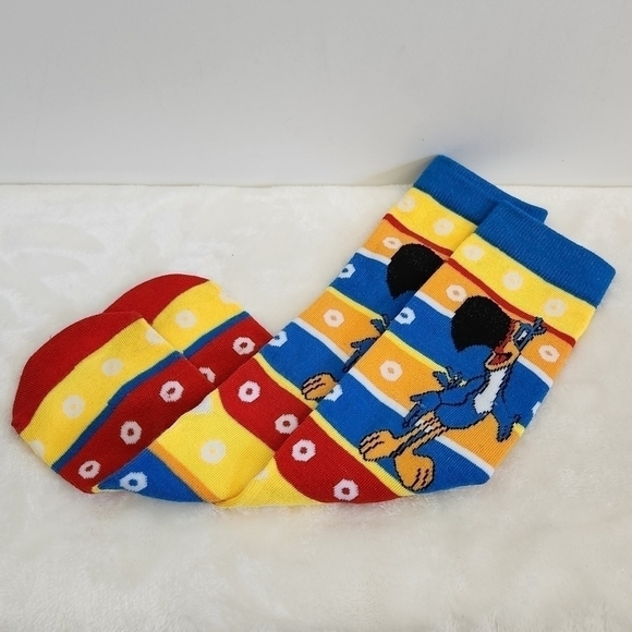 Kelloggs Toucan Sam Froot Loops Novelty Blue Yellow Orange Red Socks Unisex - Picture 2 of 8